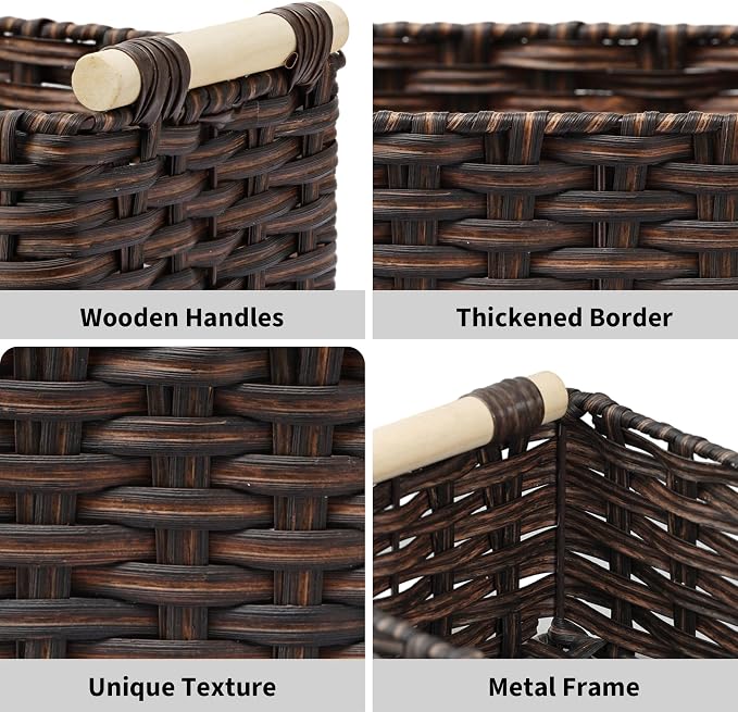 GRANNY SAYS Wicker Baskets for Shelves, Wicker Baskets for Storage, Waterproof - Image 5
