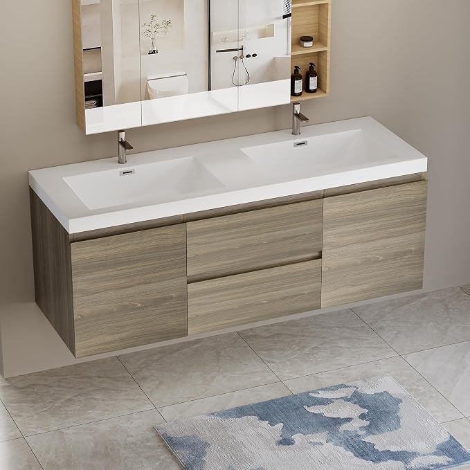 60" Floating Bathroom Vanity by Unknown