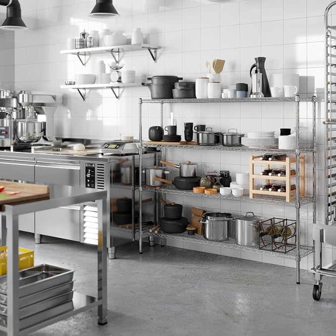 14" Deep x 60" Wide x 54" Height Wire Shelving Kit | 4-Tier | NSF Commercial - Image 5