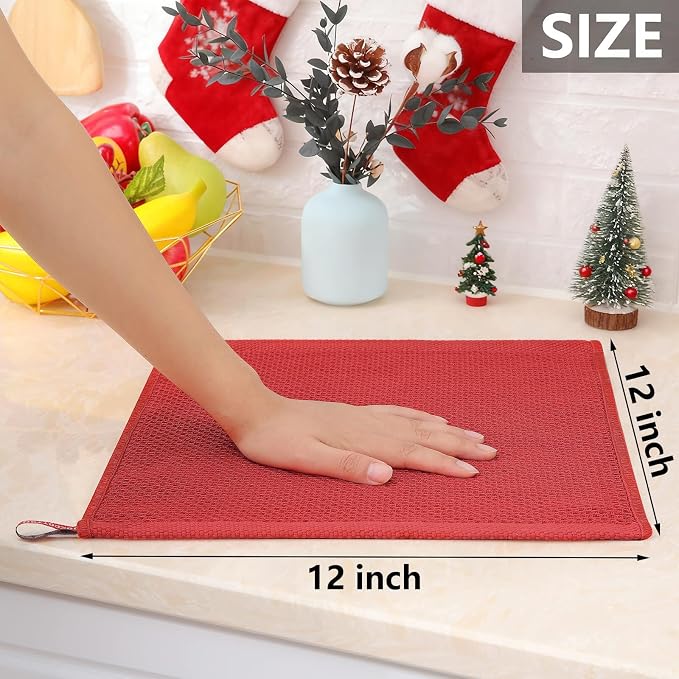Homaxy 100% Cotton Waffle Weave Kitchen Dish Cloths, Ultra Soft Absorbent Quick - Image 5