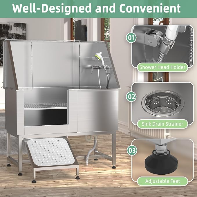Professional Stainless Steel Dog Washing Station - Image 4