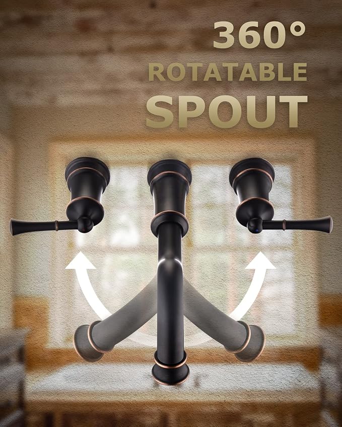 Roman Bathtub Faucet Wall Mount Widespread Tub Filler - Image 7