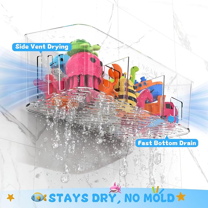 Lysam Bath Toy Storage 2 Packs, Large Bath Toy Holder - Image 2
