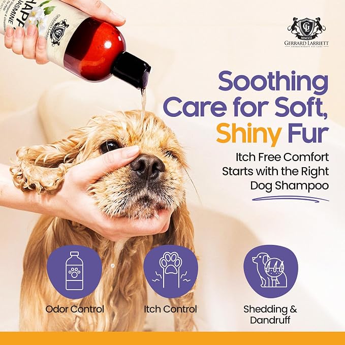 Dog Shampoo and Conditioner Itchy Skin Relief Happy Jasmine 16oz Hypoallergenic - Image 2