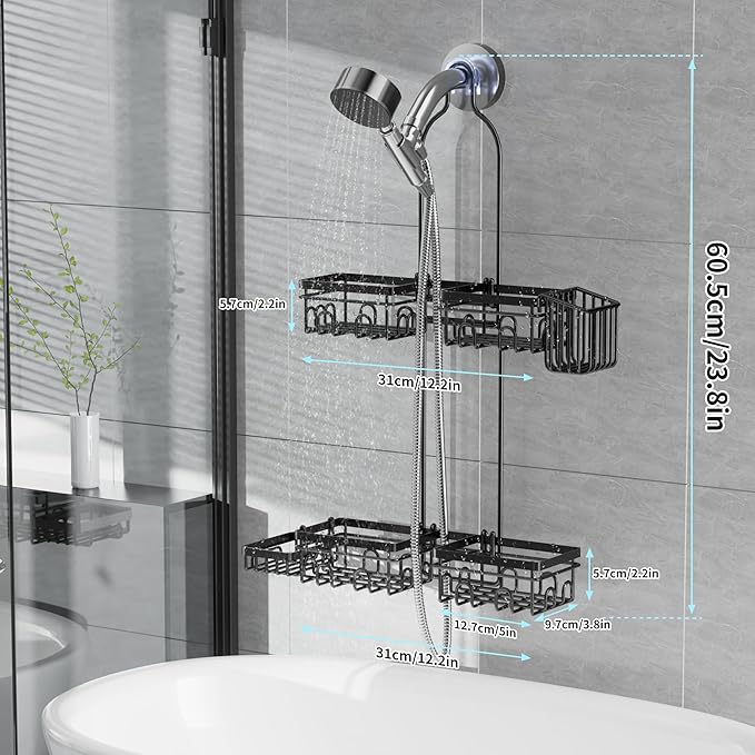 KEGII Shower Caddy Hanging for Handheld Showerheads, Rustproof Hanging Shower - Image 7