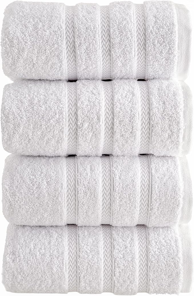 HALLEY Turkish 4 Pack Premium Hand Towels 650 GSM Highly Absorbent Super Soft by HALLEY-TurkishCottonTowels