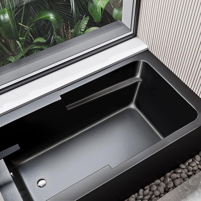 Voltaire 54 in. x 30 in. Acrylic Matte Black, Left-Hand Drain, Apron Bathtub - Image 11