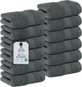 DAN RIVER 12-Pack Premium 100% Cotton Gray Face Towels – Reusable Face Towel Set by DanRiver