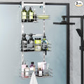Orimade Over The Door Shower Caddy Adjustable 3 Tier Silver, Bathroom Hanging by Orimade