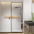 Dimaris Shower Door 30" X 78" Clear Tempered Fluted Glass Framed Shower Screen by BathHomeExpert