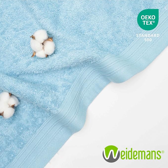 100% Cotton Washcloths Set 13” x 13” | Sky Blue Towels | Set of 12 Ultra Soft - Image 7