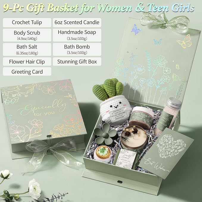 Spa Gifts for Women Bath Gift Set, Vanilla Coconut Relaxing Spa Gift Baskets - Image 2