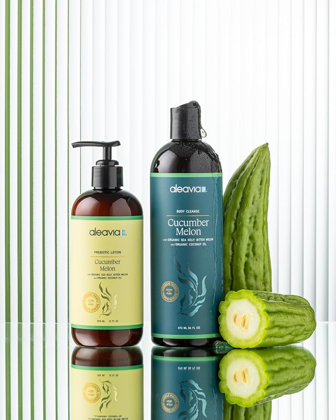 Aleavia Cucumber Melon Prebiotic Body Lotion – Lightly Scented, All-Natural - Image 3