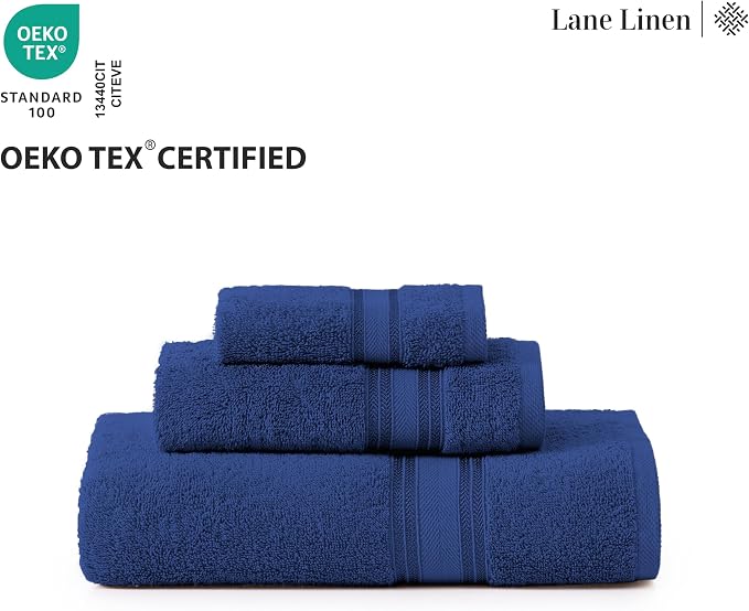LANE LINEN 100% Mercerized Cotton Towels Set 12 – Zero Twist, 4 Bath Towels - Image 8