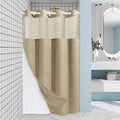 Beige Stall No Hook Shower Curtain by EUTXL