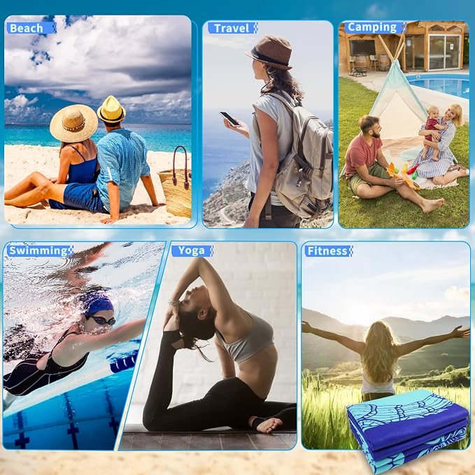 4 Pack Microfiber Thin Lightweight Beach Towel Oversized 71x32 Extra Large Sand - Image 7