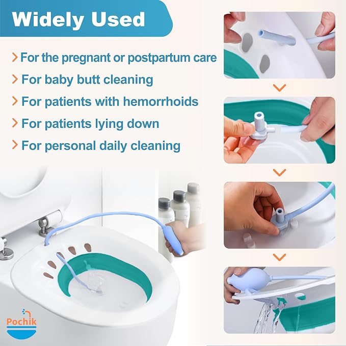 Pochik Sitz Bath for Toilet Seat Hemorrhoids and Postpartum Care, Yoni Steam - Image 7