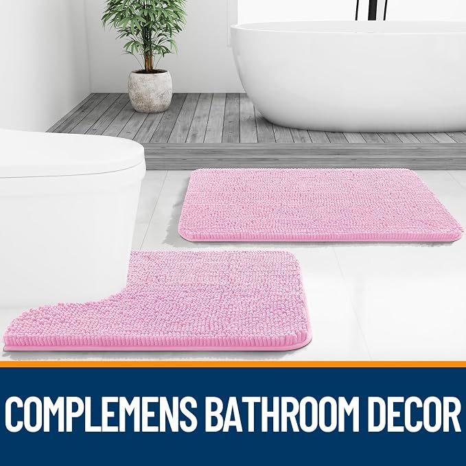 OLANLY Bathroom Rugs 59x24, Extra Soft Absorbent Chenille Bath Rugs, Rubber - Image 7