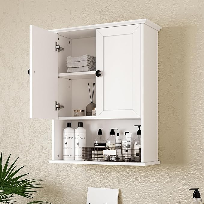 White Medicine Cabinet, 24x30 Inch Bathroom Cabinet Storage by Chyanmoo