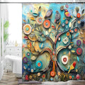 Bohemian Shower Curtain, Boho Floral Print Water Repellent Polyester Fabric by WCWahChunshowercurtains