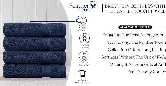 Delara Organic Cotton Luxuriously Plush Bath Towel Pack of 4 | GOTS & OEKO-TEX - Image 8