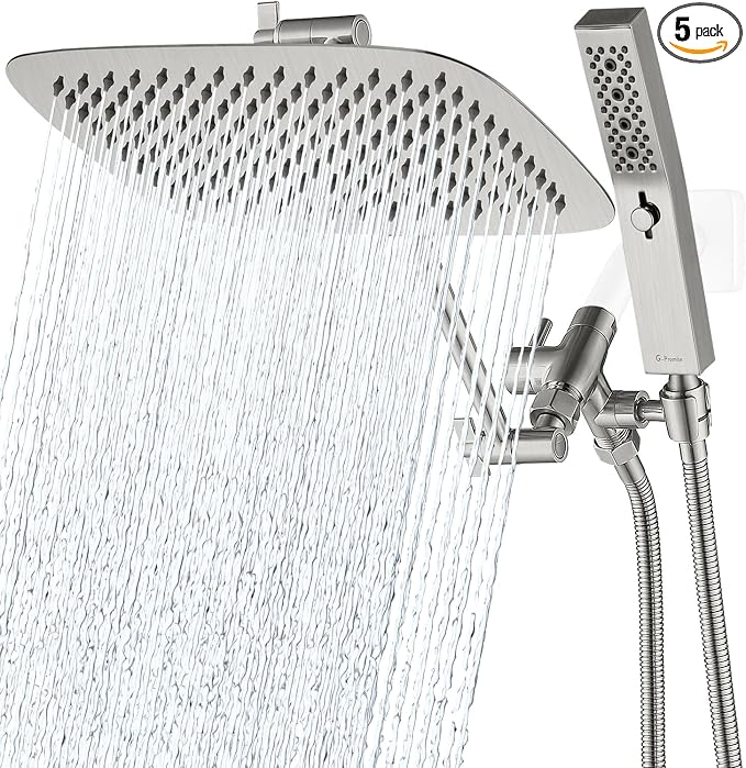 G-Promise All Metal 12 Inch Dual Square Shower Head by G-Promise