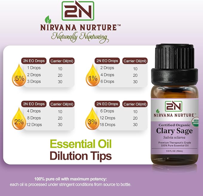 Clary Sage Essential Oil USDA Certified Organic, 100% Pure Natural Premium Grade - Image 7