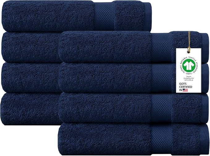 Delara 100% Organic Cotton Towels 650 GSM Plush Feather Touch Quick Dry Bath by Delara