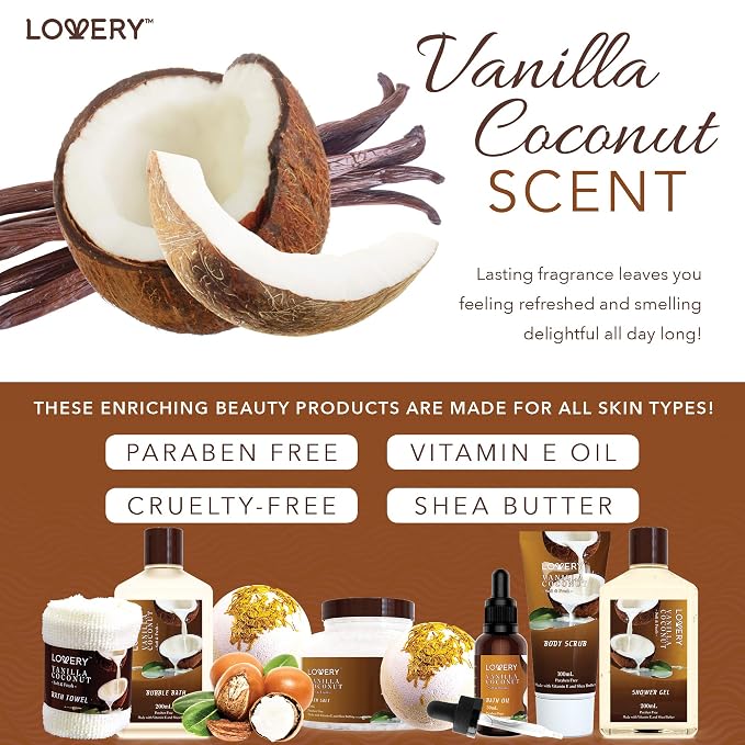 Gifts For Women Gift Basket for Women– 9 Piece Christmas Gifts Set of Vanilla - Image 4