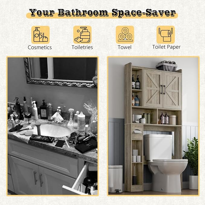 Over The Toilet Storage Cabinet, Farmhouse Storage Cabinet Over Toilet - Image 5
