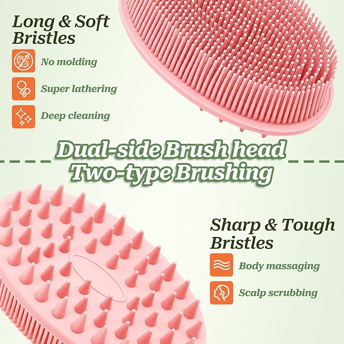Silicone Back Washer for Shower, Gentle Silicone Back Scrubber for Lathering - Image 4