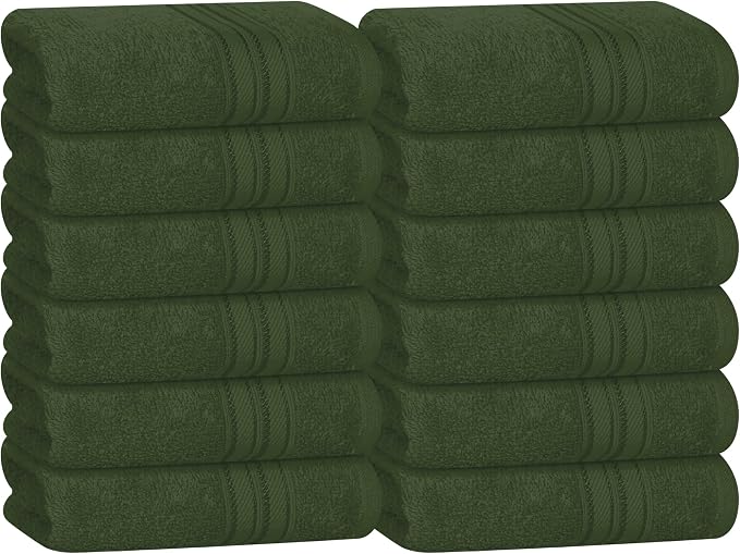 BOUTIQUO Ultra Soft Cotton Washcloths, Contains 12 Piece Face Cloths 12x12 inch by BOUTIQUO