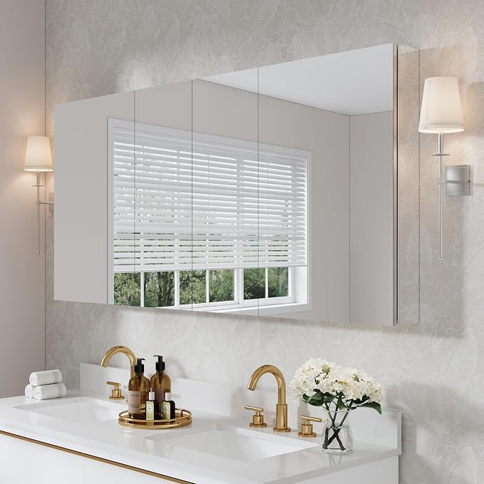 WELLFOR 64" x 30" Rectangle Medicine Cabinet Mirror, Surface Mount or Recessed by WELLFOR