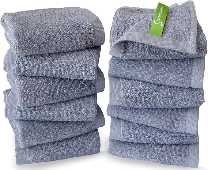 12 Pack Washcloths 13" x 13" by SUMMERMIA