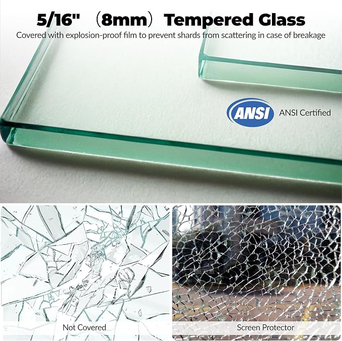 56-60" x 76" Frameless Sliding Shower Door, 8mm SGCC Tempered Clear Glass - Image 3