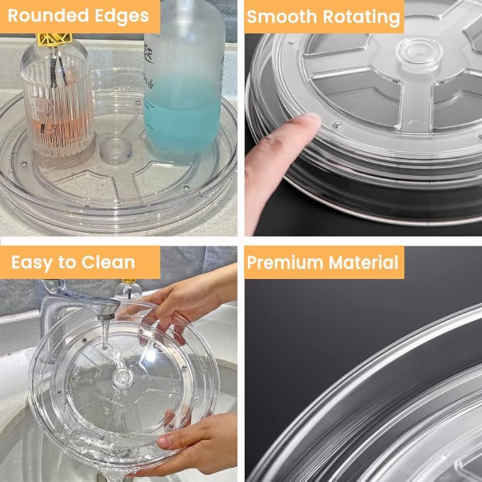 vacane 9 Inch Lazy Susan Organizer Non-Skid, Plastic Lazy Susan Turntable - Image 4
