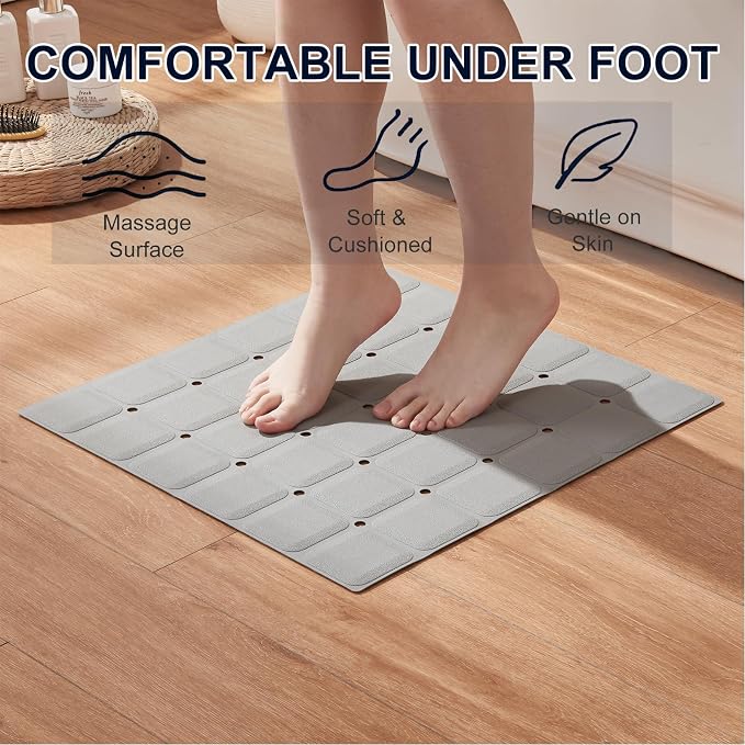 Anti Slip Shower Mat for Tub & Shower Stall, Fast-Draining, Machine Washable - Image 2