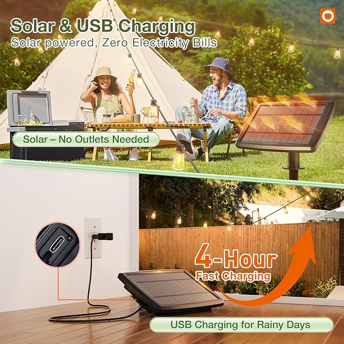 addlon 2 Pack*102FT Solar String Lights Waterproof, Patio Lights Solar Powered - Image 2