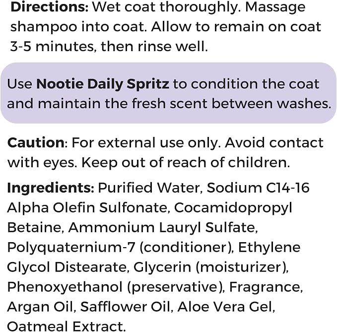 Nootie - Pet Shampoo for Sensitive Skin - Revitalizes Dry Skin & Coat - Natural - Image 7