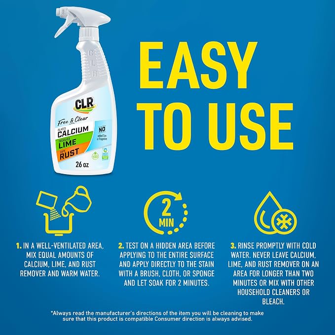 CLR Brands® Calcium, Lime & Rust Remover Free & Clear, No Dyes or Fragrances - Image 5