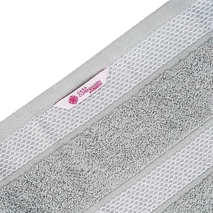 CASA COPENHAGEN Solitaire Towels, 4 Pieces Bath Towel Set- Grey Violet - Image 5