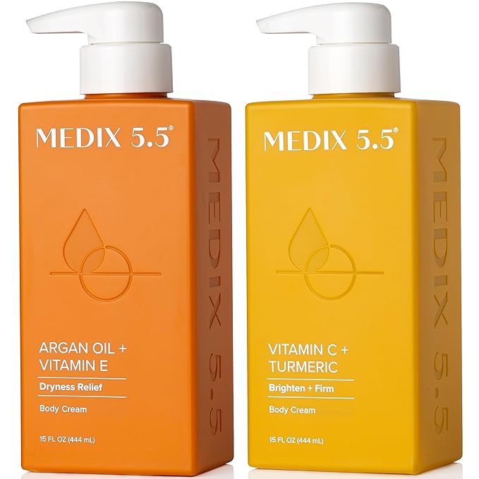 MEDIX Vitamin C Cream + Anti Aging Argan Oil Cream 2PC Skin Care Bundle | by Medix55