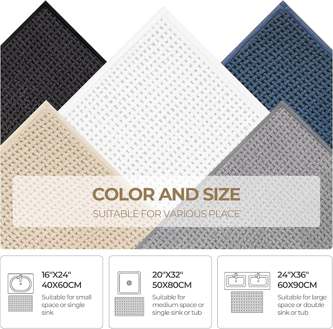 GRANNY SAYS Beige Bathroom Rugs, Absorbent Bath Mats - Image 2