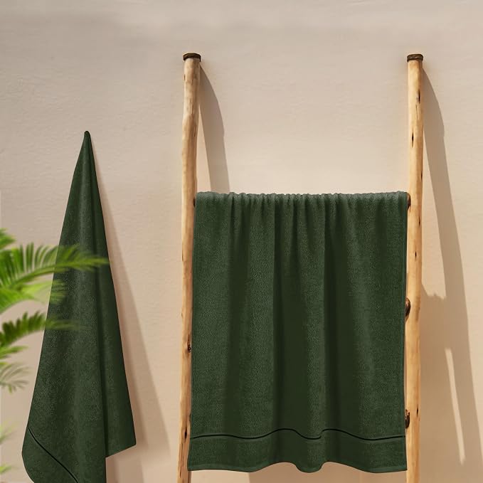 MyOwn Cotton 2 Pack Oversized Bath Towel Set 28x55 inches, Large Bath Towels - Image 5