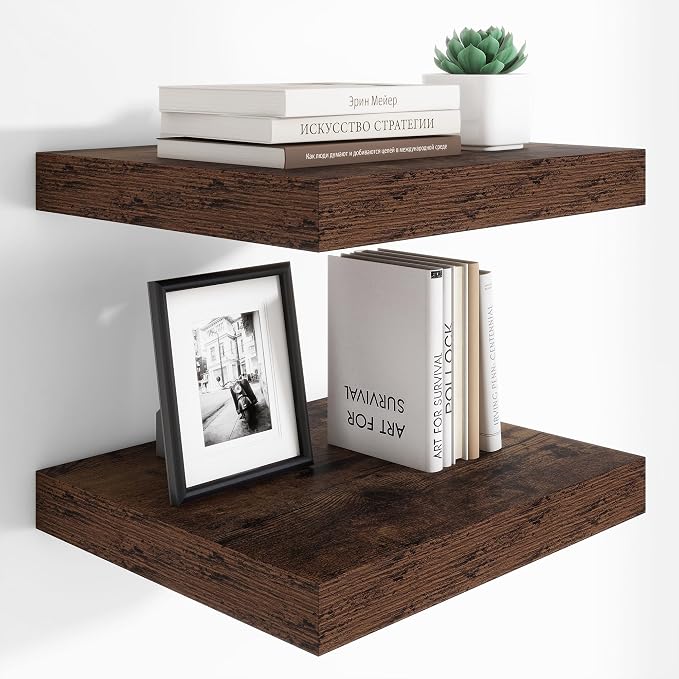 Heimlove 12 Inch Deep Floating Shelves, 16 x 12 inches Long Wall Shelf by Heimlove