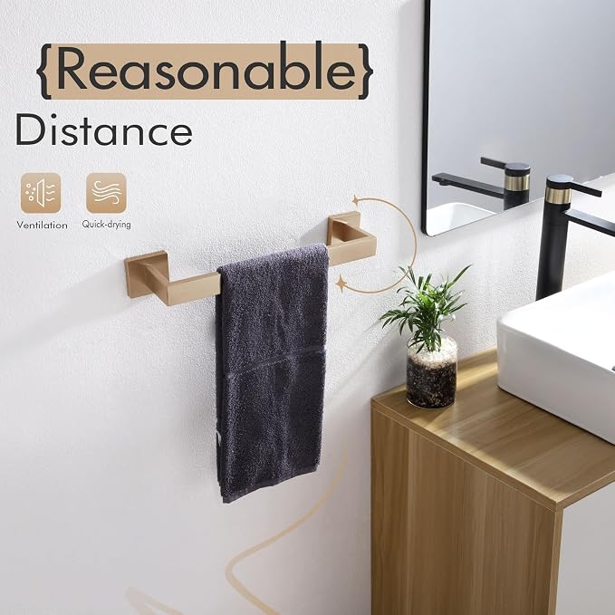 KOKOSIRI 12-Inch Towel Bar for Bathroom Kitchen Towel Holder Wall Mounted - Image 7