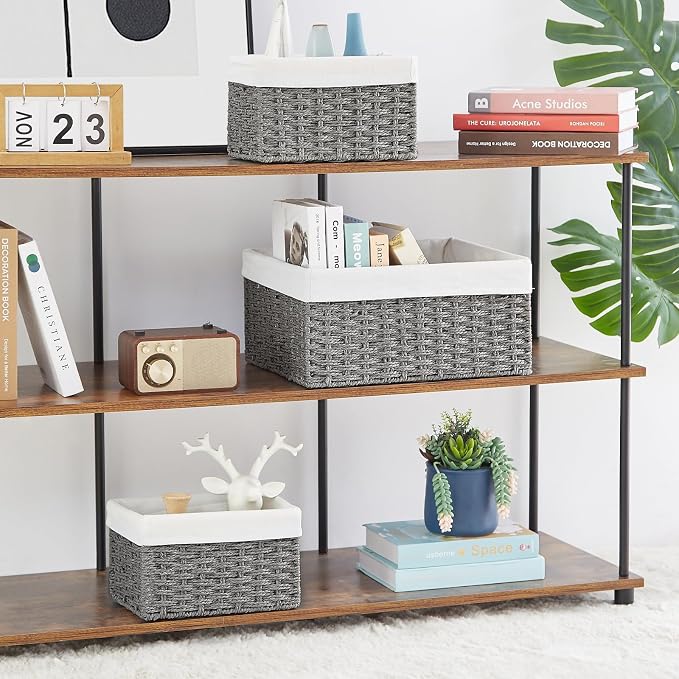 Vagusicc Wicker Basket, Decorative Rectangle Wicker Storage Basket Bins - Image 5