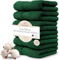 MAURA Hunter Green Hand Towels for Bathroom. Luxury Turkish Cotton Bath Hand by MAURA