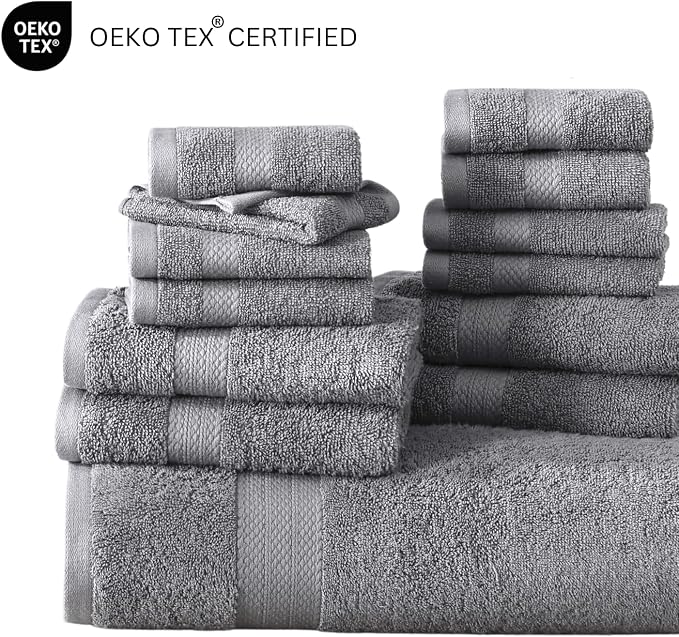 Lane Linen 100% Mercerized Cotton Luxury Bathroom Towels Set - Image 7
