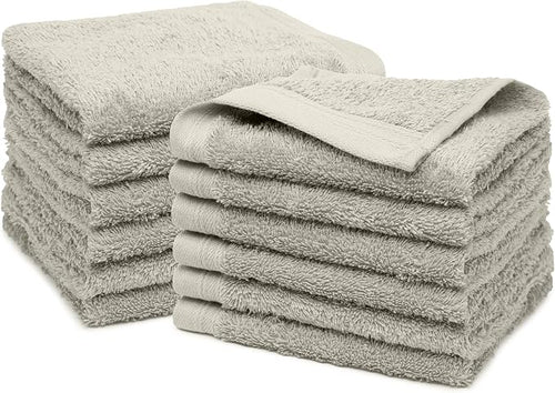 100% Cotton Washcloths Set 13” x 13” | Silver Towels | Set of 18 Ultra Soft and - Image 2